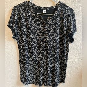 Black and white floral shirt